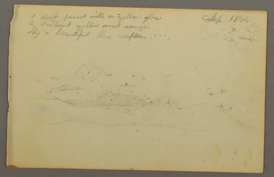 Dibujo, Estudio de nubes, ladera, 1844