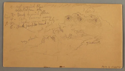 Dibujo, Estudio de nubes, posiblemente 1874