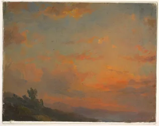 Dibujo, Estudio de nubes, puesta de sol, 1850-60