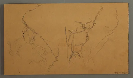 Dibujo, Nubes sobre picos montañosos, posiblemente 1868