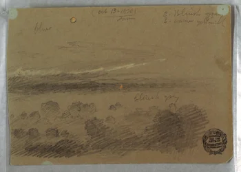 Dibujo, Cielo nublado y luna, 13 de octubre de 1870