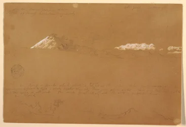 Dibujo, Cotapaxi, mañana, desde el Templo del Sol, Quito, Ecuador, 24 de junio de 1857.