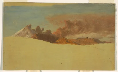 Dibujo, Cotopaxi visto desde Ambato, Ecuador, 1853