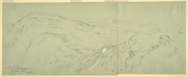 Dibujo, Vista lejana de Damasco, Siria, 7 de mayo de 1868