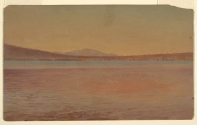 Dibujo, Vista lejana de los montes Katahdin y Traveller desde el lago Millinocket, 1870-80
