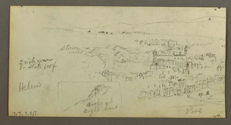 Dibujo, Casa abovedada, Casa con escalera, febrero posiblemente 1868