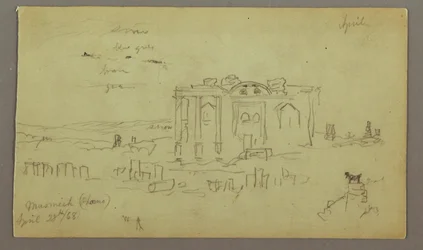 Dibujo, Fachada si el Parrelorium, 28 de abril de 1868