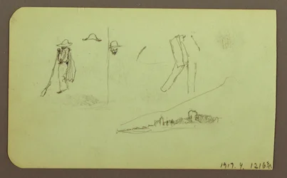 Dibujo, Fábrica; Verso: Figuras, 1883
