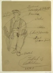Dibujo, Fellah de Belén, probablemente febrero de 1868