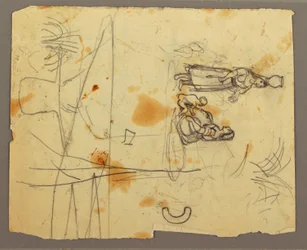 Dibujo, Bocetos de figuras; Verso: Librería, 1853