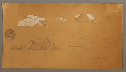 Dibujo, Icebergs flotantes, 5 de julio de 1859