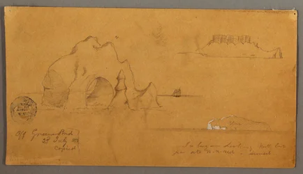 Dibujo, Icebergs flotantes, posiblemente 1859