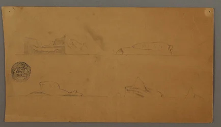 Dibujo, Icebergs flotantes, posiblemente 1859