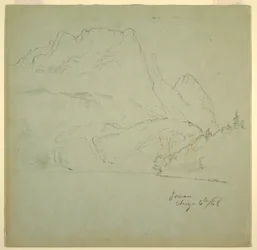 Dibujo, De uno de los lagos de Gosau, Salzkammergut, 6 de agosto de 1868