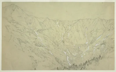 Dibujo, Great Basin, Mt. Katahdin, ca. 1877