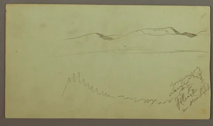 Dibujo, Cordillera a través de una llanura, posiblemente 1868