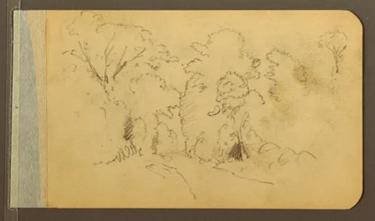 Dibujo, Colinas y cordilleras; reverso: Camino en el bosque, 1889