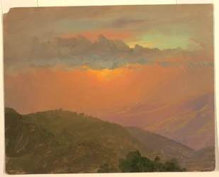 Dibujo, Hilltop al atardecer, julio de 1865