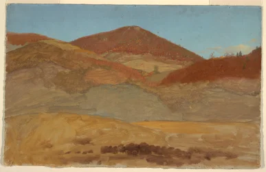 Dibujo, Paisaje de colinas, otoño, 1870-80