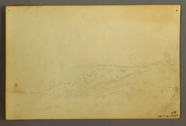 Dibujo, Casa en el bosque junto a un arroyo, abril de 1845