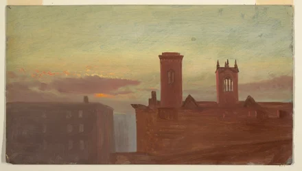 Dibujo, Housetops/Hudson, ca. 1867