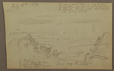 Dibujo, Valle del Hudson, 1863