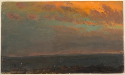 Dibujo, Valle del Hudson al atardecer, 1870-80