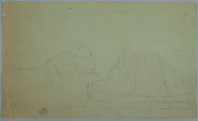 Dibujo, Iceberg con dos picos, junio o julio de 1859