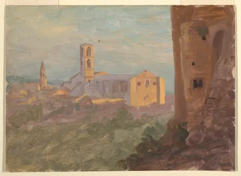 Dibujo, Ciudad italiana o suiza, 1868