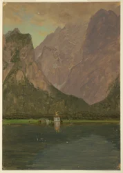 Dibujo, Koenigsee, cerca de Berchtesgaden, Baviera, 1868
