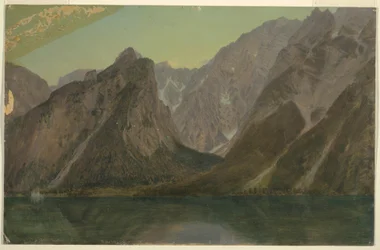 Dibujo, Koenigseee, cerca de Berchtesgadan, Baviera, 1868