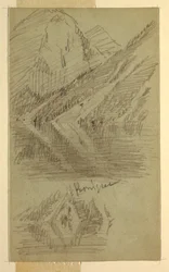 Dibujo, Königssee, Berchtesgaden, Baviera, junio o julio de 1868