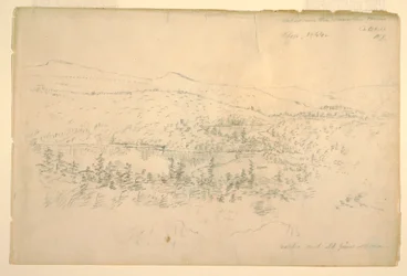 Dibujo, Lagos cerca de la casa de la montaña, septiembre de 1844