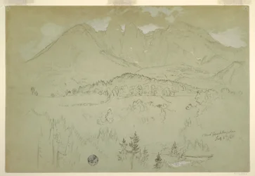 Dibujo, Paisaje, Berchtesgaden, Baviera, 6 de julio de 1868