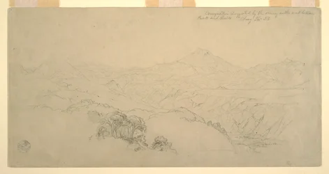 Dibujo, Composición de Paisaje: Sugerido por el paisaje en el camino entre Paso, Colombia y Quito, Ecuador., 26 de agosto de 1853