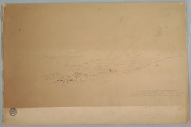 Dibujo, Paisaje cerca de Melgar, Colombia, julio de 1853