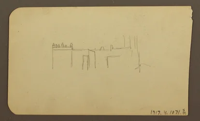 Dibujo, Paisaje; Verso: Iglesia, abril de 1885