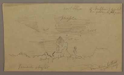 Dibujo, Paisaje; Verso: Cielo, agosto de 1865