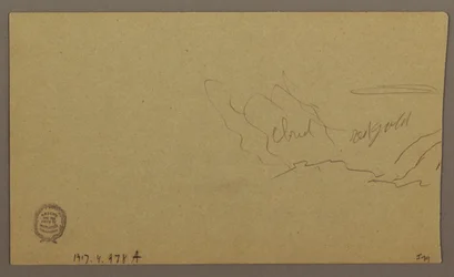 Dibujo, Paisaje; Verso: Cielo, agosto de 1865