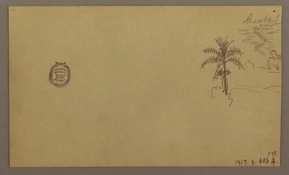 Dibujo, Paisaje; Verso: Árbol en paisaje, Cielo, mayo-agosto 1865