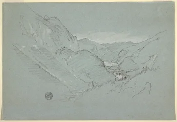 Dibujo, Paisaje de los Alpes, agosto-septiembre de 1868