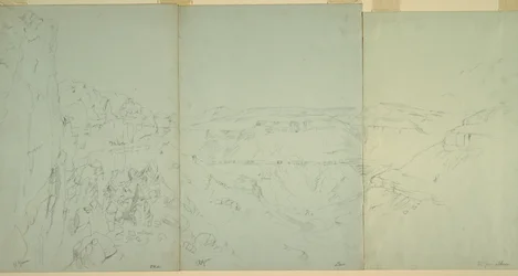 Dibujo, Paisaje en El Yeman, 1868