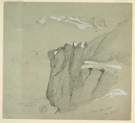 Dibujo, Paisaje en los Alpes berneses, 28 de agosto de 1868