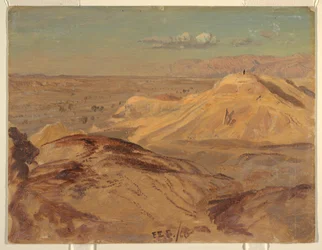 Dibujo, Paisaje cerca de Petra, febrero de 1868