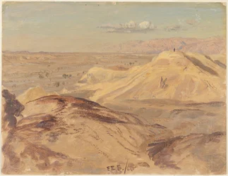 Dibujo, Paisaje cerca de Petra, febrero de 1868
