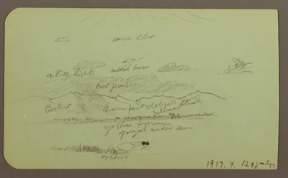 Dibujo, Paisaje con iglesia; reverso: Paisaje, 1883