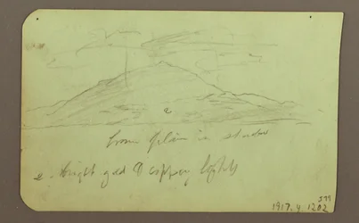 Dibujo, Paisaje con nubes; reverso: Montaña, 1883