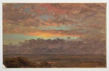 Dibujo, Mirando a través del valle del Hudson, Nueva York, ca. 1867