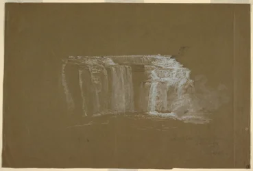 Dibujo, Lower Falls, río Genesee, Rochester, Nueva York, 1848