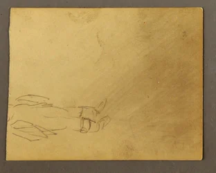 Dibujo, Parte inferior de una figura de pie, posiblemente 1868-69